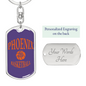 Phoenix Basketball City Swivel Keychain Dog Tag Stainless Steel or 18k Gold-Express Your Love Gifts