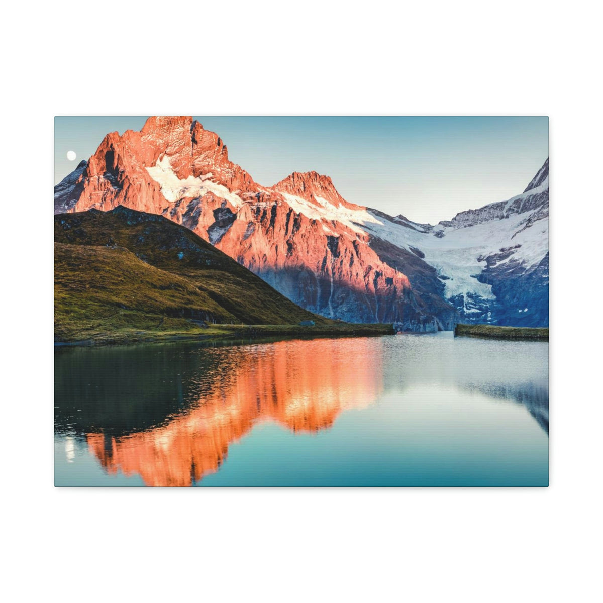 Picturesque Autumn Sunset in Alps Scene Beautiful Incredible Lake View Beauty Nature Scene Snowy Mountains and Lake Wall Art Ready to Hang Unframed-Express Your Love Gifts