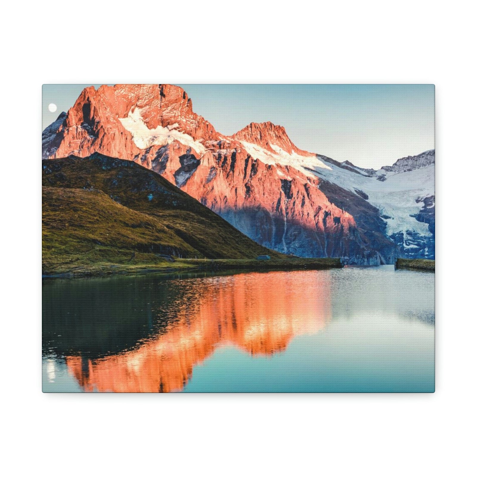 Picturesque Autumn Sunset in Alps Scene Beautiful Incredible Lake View Beauty Nature Scene Snowy Mountains and Lake Wall Art Ready to Hang Unframed-Express Your Love Gifts