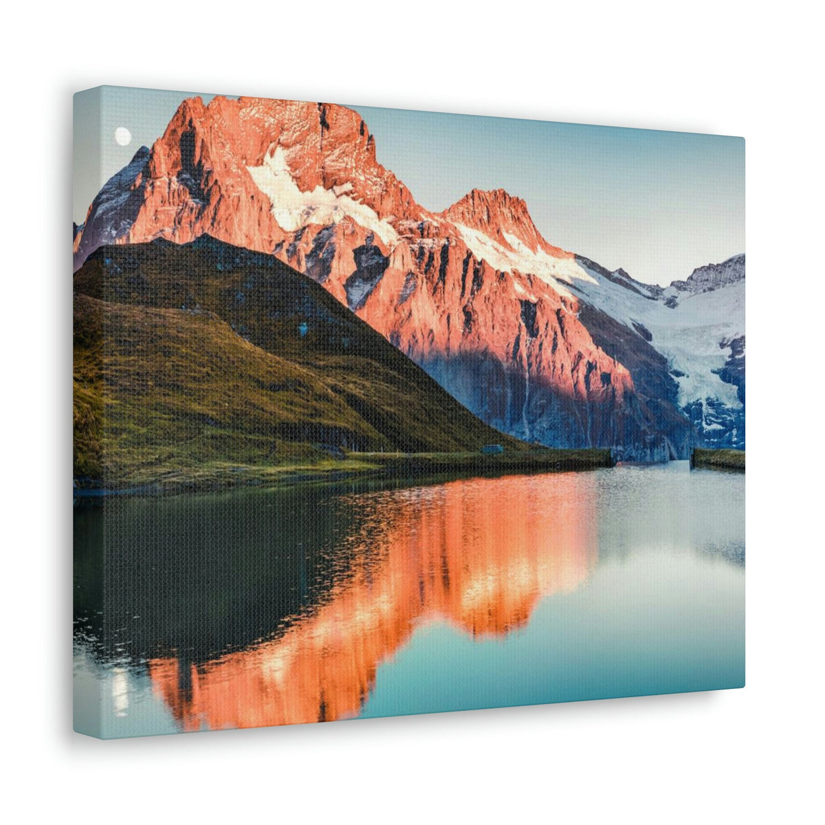 Picturesque Autumn Sunset in Alps Scene Beautiful Incredible Lake View Beauty Nature Scene Snowy Mountains and Lake Wall Art Ready to Hang Unframed-Express Your Love Gifts