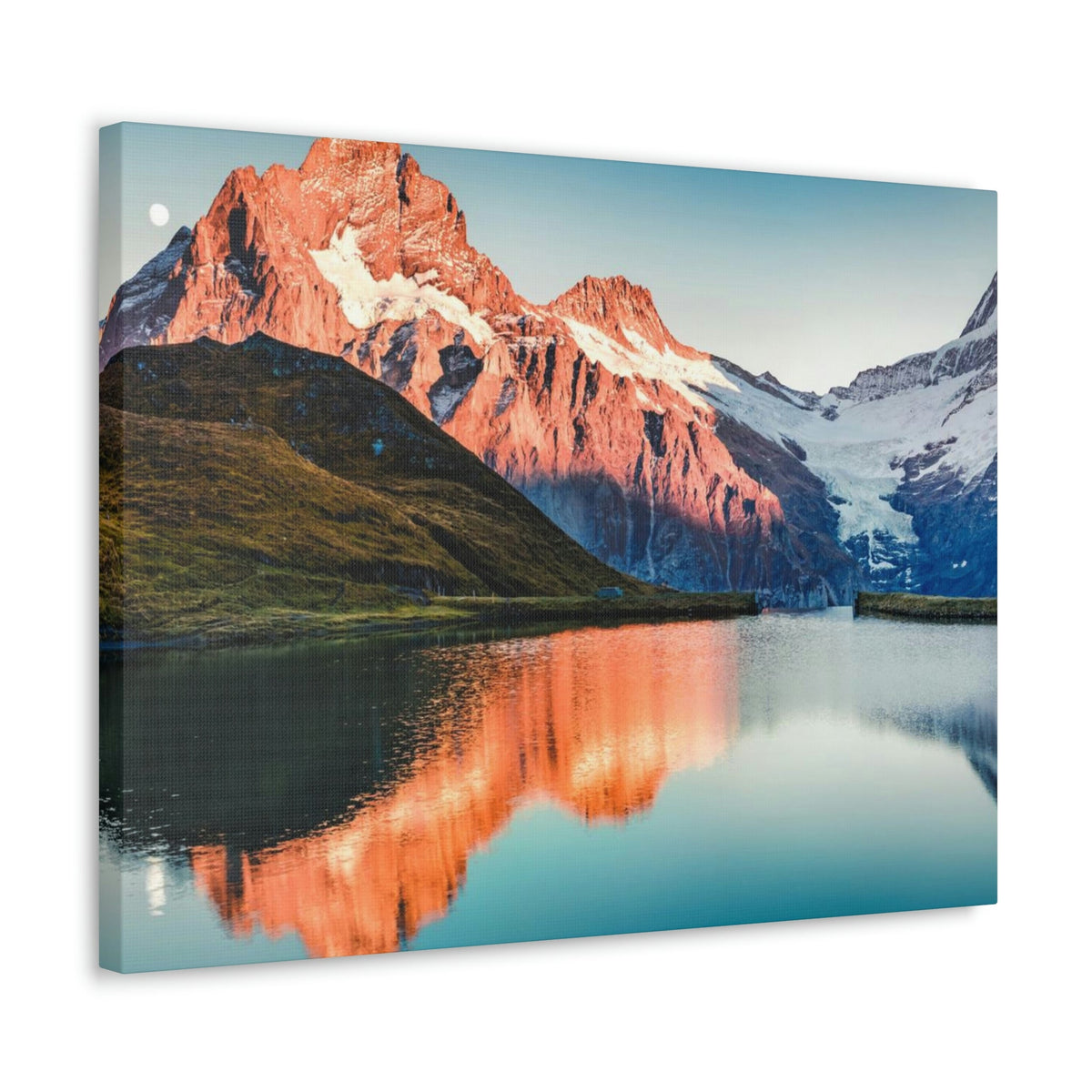 Picturesque Autumn Sunset in Alps Scene Beautiful Incredible Lake View Beauty Nature Scene Snowy Mountains and Lake Wall Art Ready to Hang Unframed-Express Your Love Gifts