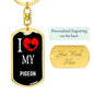 Pigeon Bird Lover Keyring Keychain Stainless Steel or 18k Gold-Express Your Love Gifts