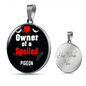 Pigeon Bird Owner Necklace Circle Pendant Stainless Steel or 18k Gold 18-22"-Express Your Love Gifts