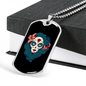 Pin Up Sugar Skull Necklace Stainless Steel or 18k Gold Dog Tag 24" Chain-Express Your Love Gifts