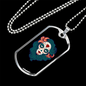 Pin Up Sugar Skull Necklace Stainless Steel or 18k Gold Dog Tag 24" Chain-Express Your Love Gifts