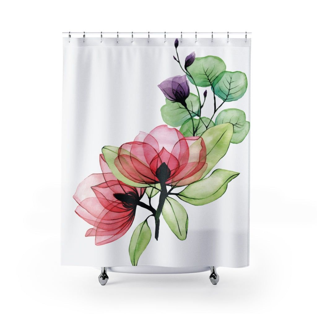 Pink Wild Roses Stylish Design 71" x 74" Elegant Waterproof Shower Curtain for a Spa-like Bathroom Paradise Exceptional Craftsmanship-Express Your Love Gifts