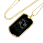Pisces Black Zodiac Necklace Stainless Steel or 18k Gold Dog Tag 24" Chain-Express Your Love Gifts