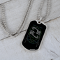 Pisces Black Zodiac Necklace Stainless Steel or 18k Gold Dog Tag 24" Chain-Express Your Love Gifts