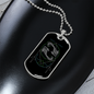 Pisces Black Zodiac Necklace Stainless Steel or 18k Gold Dog Tag 24" Chain-Express Your Love Gifts
