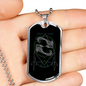 Pisces Black Zodiac Necklace Stainless Steel or 18k Gold Dog Tag 24" Chain-Express Your Love Gifts