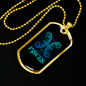 Pisces Fish Zodiac Necklace Stainless Steel or 18k Gold Dog Tag 24" Chain-Express Your Love Gifts