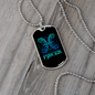 Pisces Fish Zodiac Necklace Stainless Steel or 18k Gold Dog Tag 24" Chain-Express Your Love Gifts