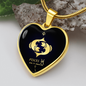 Pisces Horoscope Zodiac Necklace Stainless Steel or 18k Gold Heart 18-22"-Express Your Love Gifts