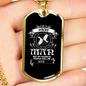 Pisces Man Zodiac Necklace Stainless Steel or 18k Gold Dog Tag 24" Chain-Express Your Love Gifts