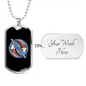 Pisces Zodiac Fish Zodiac Necklace Stainless Steel or 18k Gold Dog Tag 24" Chain-Express Your Love Gifts