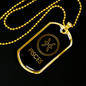 Pisces Zodiac Necklace Stainless Steel or 18k Gold Dog Tag 24" Chain-Express Your Love Gifts