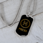 Pisces Zodiac Necklace Stainless Steel or 18k Gold Dog Tag 24" Chain-Express Your Love Gifts