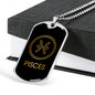 Pisces Zodiac Necklace Stainless Steel or 18k Gold Dog Tag 24" Chain-Express Your Love Gifts