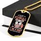 Pitbull Baby Necklace Stainless Steel or 18k Gold Dog Tag 24" Chain-Express Your Love Gifts