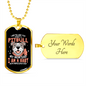 Pitbull Baby Necklace Stainless Steel or 18k Gold Dog Tag 24" Chain-Express Your Love Gifts