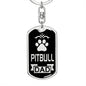 Pitbull Dad Dog Tag Keychain Pendant Stainless Steel or 18k Gold-Express Your Love Gifts