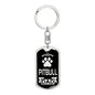 Pitbull Dad Dog Tag Keychain Pendant Stainless Steel or 18k Gold-Express Your Love Gifts