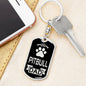 Pitbull Dad Dog Tag Keychain Pendant Stainless Steel or 18k Gold-Express Your Love Gifts