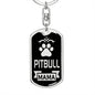 Pitbull Mama Keychain Dog Tag Pendant Stainless Steel or 18k Gold-Express Your Love Gifts