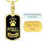 Pitbull Mama Keychain Dog Tag Pendant Stainless Steel or 18k Gold-Express Your Love Gifts