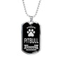 Pitbull Mama Necklace Stainless Steel or 18k Gold Dog Tag 24" Chain-Express Your Love Gifts