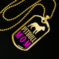 Pitbull Mama Pink Necklace Stainless Steel or 18k Gold Dog Tag 24" Chain-Express Your Love Gifts
