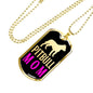 Pitbull Mama Pink Necklace Stainless Steel or 18k Gold Dog Tag 24" Chain-Express Your Love Gifts