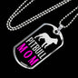 Pitbull Mama Pink Necklace Stainless Steel or 18k Gold Dog Tag 24" Chain-Express Your Love Gifts
