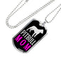 Pitbull Mama Pink Necklace Stainless Steel or 18k Gold Dog Tag 24" Chain-Express Your Love Gifts