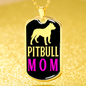 Pitbull Mama Pink Necklace Stainless Steel or 18k Gold Dog Tag 24" Chain-Express Your Love Gifts