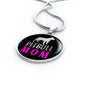 Pitbull Mom Necklace Circle Pendant Stainless Steel or 18k Gold 18-22"-Express Your Love Gifts