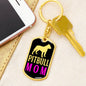 Pitbull Mom Pink Keychain Dog Tag Pendant Stainless Steel or 18k Gold-Express Your Love Gifts