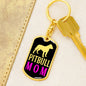 Pitbull Mom Pink Keychain Dog Tag Pendant Stainless Steel or 18k Gold-Express Your Love Gifts