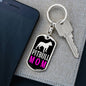 Pitbull Mom Pink Keychain Dog Tag Pendant Stainless Steel or 18k Gold-Express Your Love Gifts
