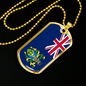 Pitcairn Island Flag Necklace Stainless Steel or 18k Gold Dog Tag 24" Chain-Express Your Love Gifts