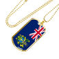 Pitcairn Island Flag Necklace Stainless Steel or 18k Gold Dog Tag 24" Chain-Express Your Love Gifts