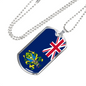 Pitcairn Island Flag Necklace Stainless Steel or 18k Gold Dog Tag 24" Chain-Express Your Love Gifts