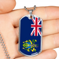 Pitcairn Island Flag Necklace Stainless Steel or 18k Gold Dog Tag 24" Chain-Express Your Love Gifts
