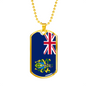 Pitcairn Island Flag Necklace Stainless Steel or 18k Gold Dog Tag 24" Chain-Express Your Love Gifts