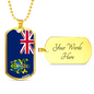 Pitcairn Island Flag Necklace Stainless Steel or 18k Gold Dog Tag 24" Chain-Express Your Love Gifts