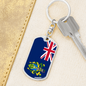 Pitcairn Island Flag Swivel Keychain Dog Tag Stainless Steel or 18k Gold-Express Your Love Gifts
