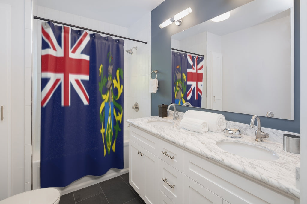 Pitcairn Islands Flag Stylish Design 71" x 74" Elegant Waterproof Shower Curtain for a Spa-like Bathroom Paradise Exceptional Craftsmanship-Express Your Love Gifts