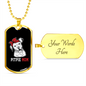 Pitpie Mom Necklace Stainless Steel or 18k Gold Dog Tag 24" Chain-Express Your Love Gifts