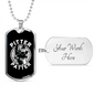 Pitter Patter Necklace Stainless Steel or 18k Gold Dog Tag 24" Chain-Express Your Love Gifts