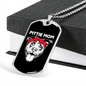Pittie Mom Necklace Stainless Steel or 18k Gold Dog Tag 24" Chain-Express Your Love Gifts